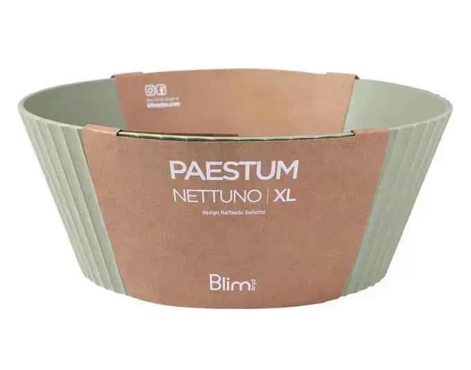 Große grüne Schüssel Nettuno XL von BLIM PLUS, 30 cm Durchmesser, 12 cm hoch, ideal für Küche und Tisch.