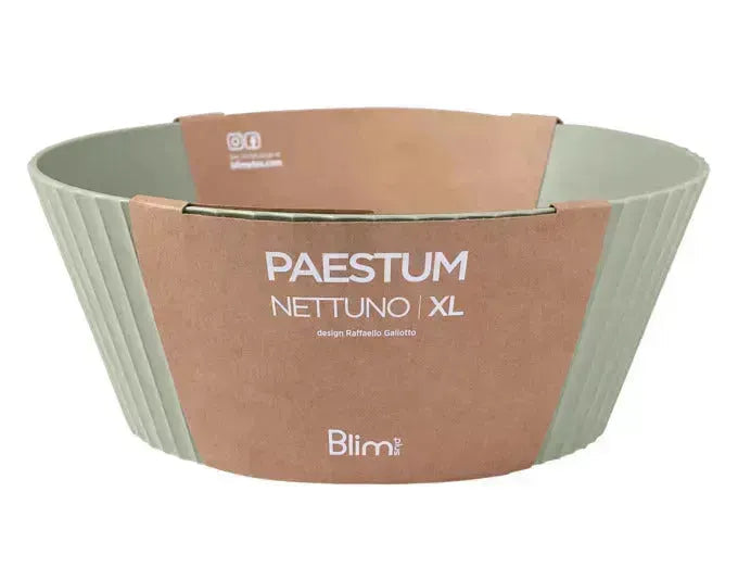 Große grüne Schüssel Nettuno XL von BLIM PLUS, 30 cm Durchmesser, 12 cm hoch, ideal für Küche und Tisch.