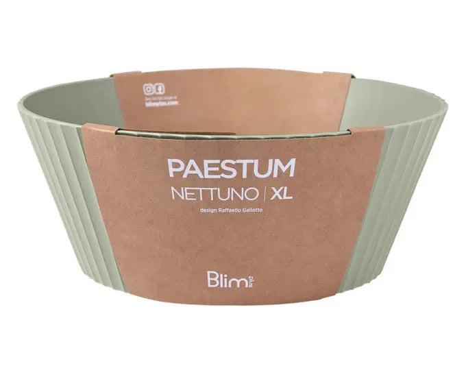 Große grüne Schüssel Nettuno XL von BLIM PLUS, 30 cm Durchmesser, 12 cm hoch, ideal für Küche und Tisch.