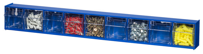 Die ALLIT Klappschütte Vario Plus Pro Flip 9 in Blau bietet flexible Aufbewahrungslösungen für Werkstatt und Haushalt.