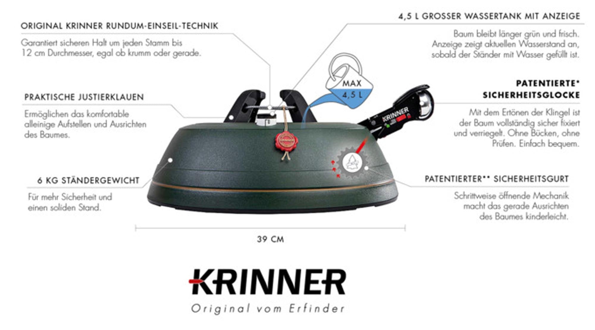 KRINNER Christbaumständer Comfort Grip XL in  präsentiert im Onlineshop von KAQTU Design AG. Weihnachtszubehör ist von KRINNER