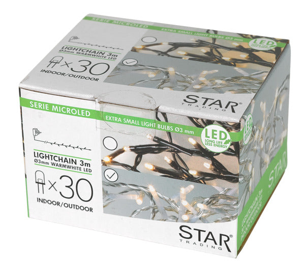 <tc>STAR TRADING</tc> light chain micro LED 3 m 30 lamps IP44 transparent cable
