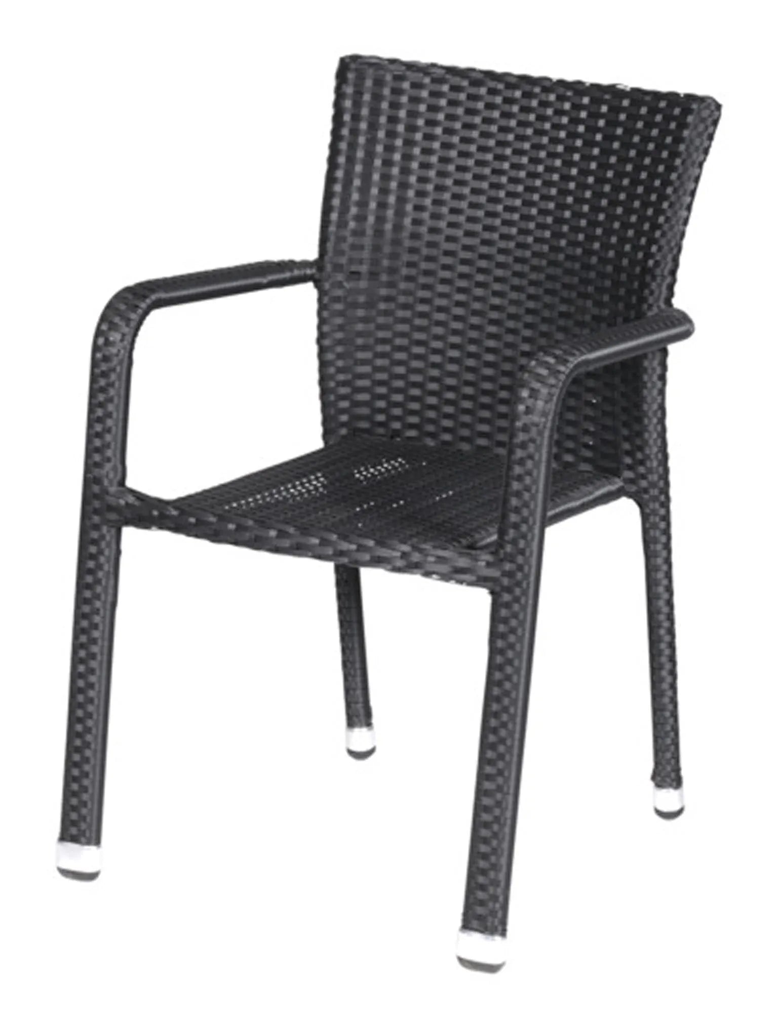 Eleganter schwarzer Geflecht-Sessel von SIENA GARDEN: wetterfest, UV-beständig, komfortabel, ideal für Garten und Balkon.