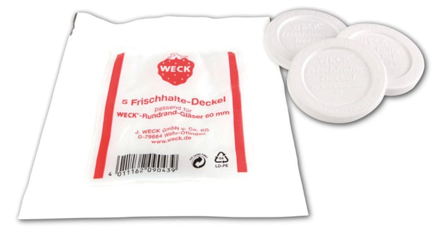 5 Stk. Frischhalte-Deckel RR60 in Weiss präsentiert im Onlineshop von KAQTU Design AG. Zutaten ist von Weck