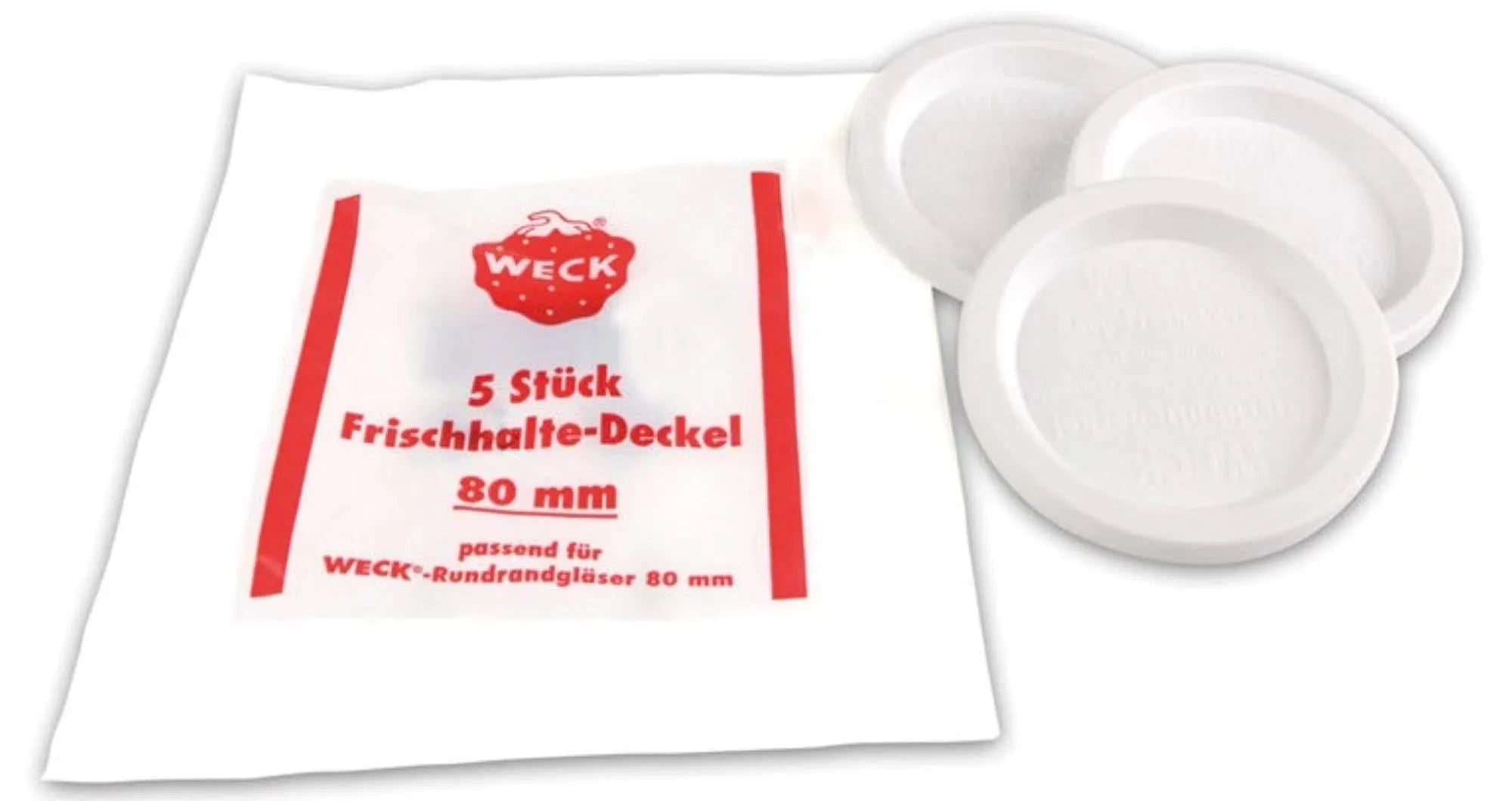 5 Stk. Frischhalte-Deckel 80 in Weiss präsentiert im Onlineshop von KAQTU Design AG. Aufbewahrungsbehälter ist von Weck