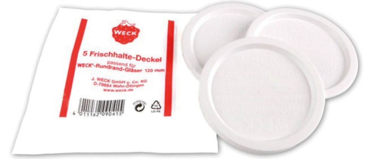 5 Stk. Frischhalte-Deckel RR40 in Weiss präsentiert im Onlineshop von KAQTU Design AG. Zutaten ist von Weck