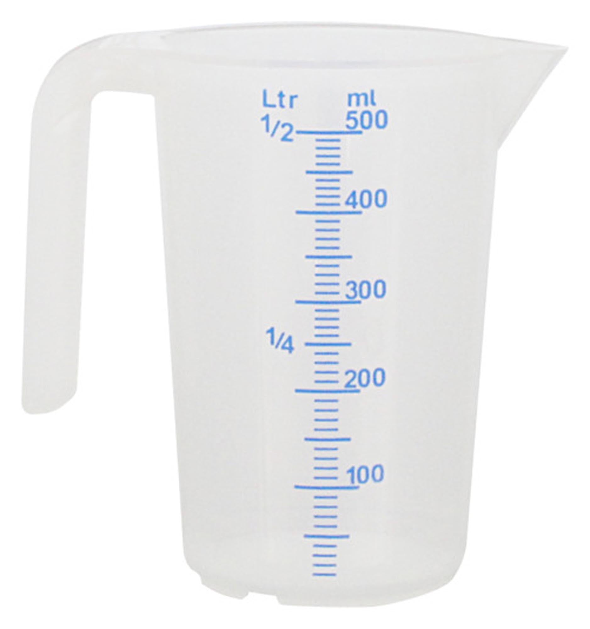 Messbecher 0,5 l von SCHNEIDER: robust, transparent, präzise Skala, ergonomischer Griff, spülmaschinenfest, ideal für Flüssigkeiten.