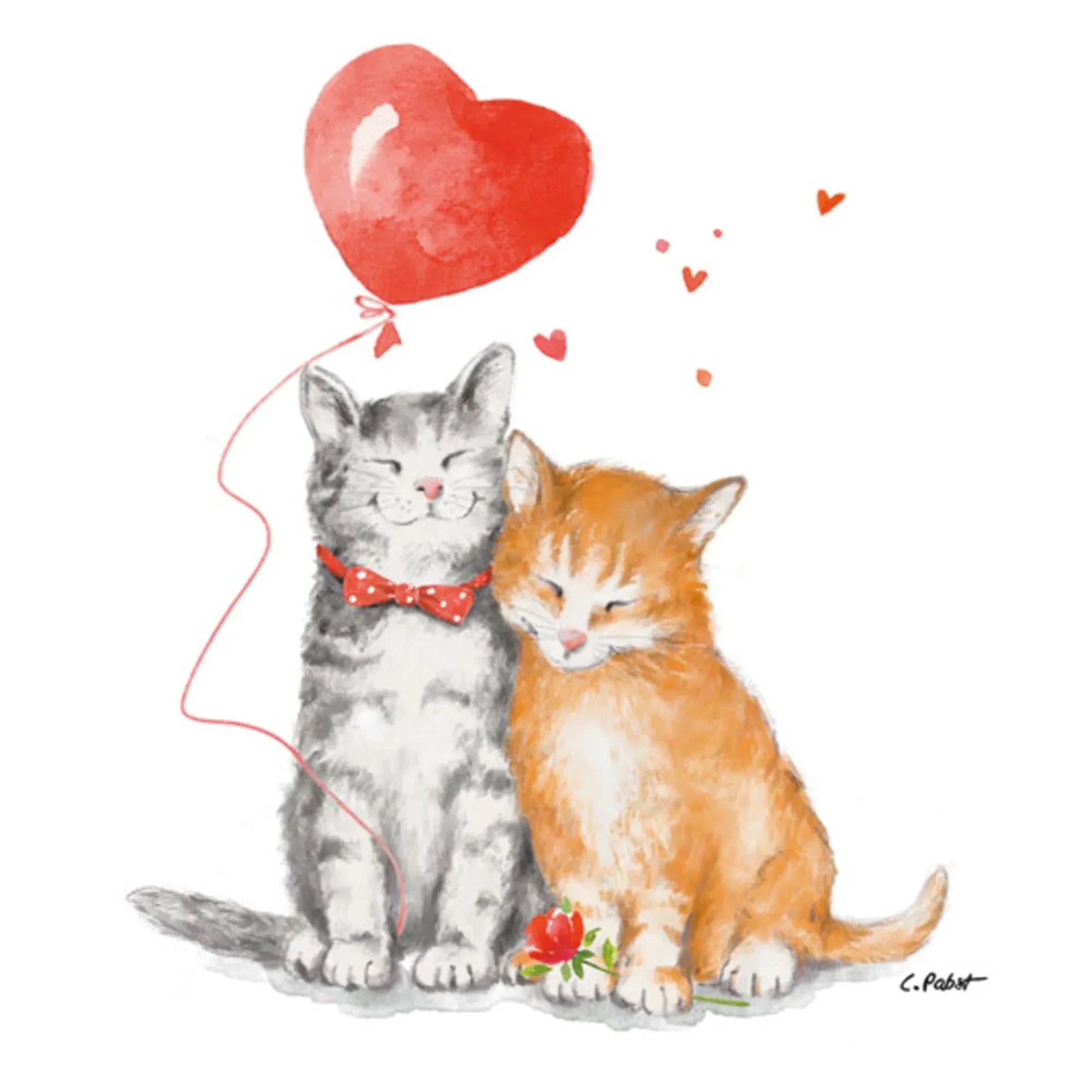 PPD Servietten Cat Love 33x33 cm in  präsentiert im Onlineshop von KAQTU Design AG. Servietten ist von PPD