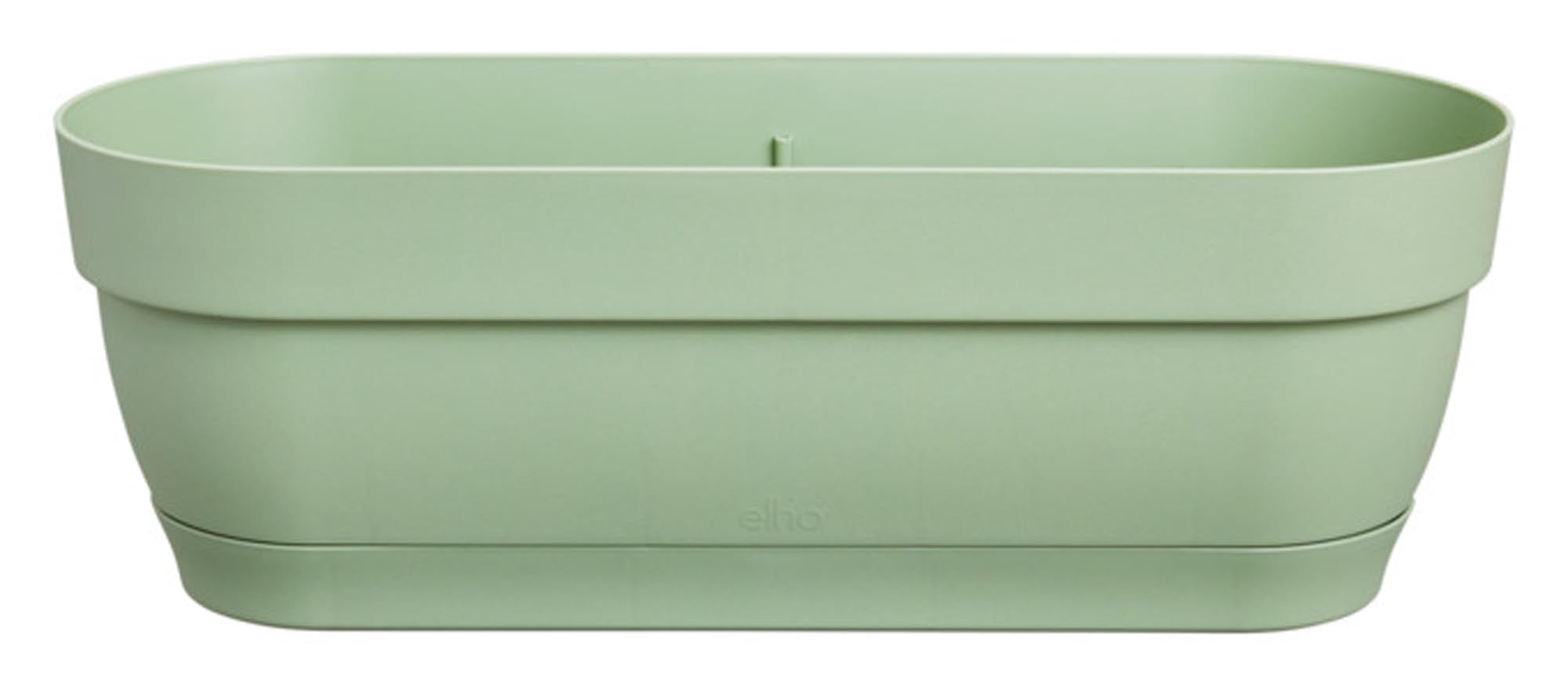Balkonkasten Vibia Campana 49x18.2x17 cm in pistaziengrün: langlebig, wetterfest, UV- und frostbeständig, ideal für Blumen und Kräuter.