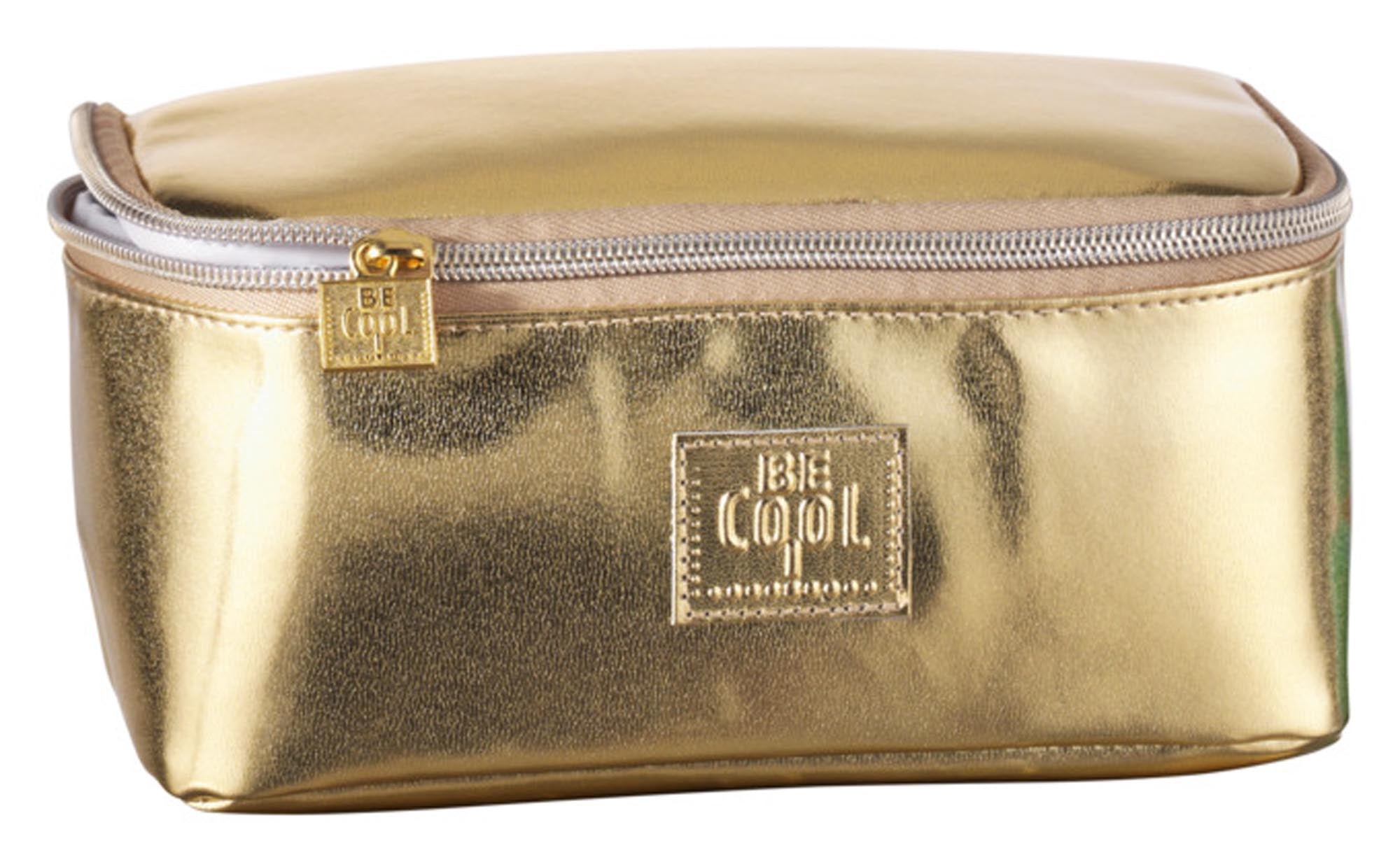 Stilvolle BE COOL Kühltasche Gold 1.5l: kompakt, isoliert, leicht zu reinigen, ideal für kühle Snacks unterwegs.