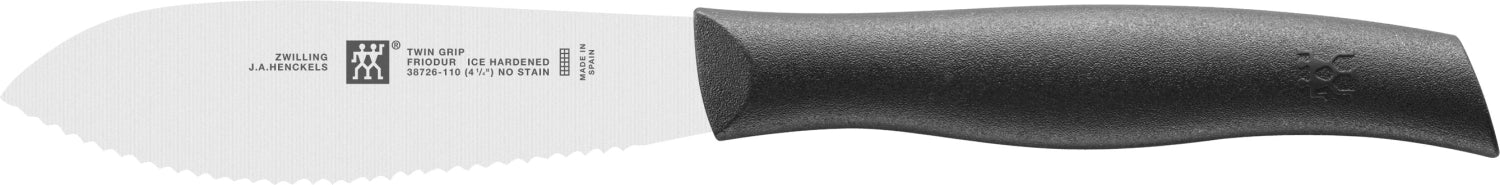 TWIN Grip Brötchenmesser 110 mm in Schwarz präsentiert im Onlineshop von KAQTU Design AG. Küchenmesser ist von Zwilling Kitchen