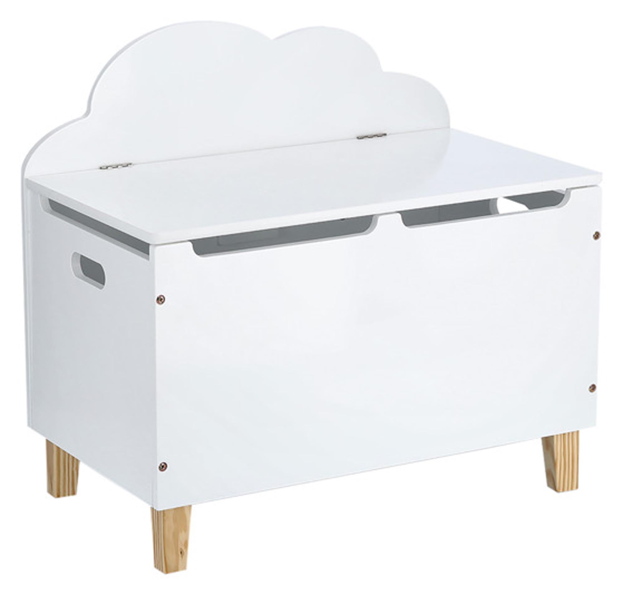 Spielzeugtruhe Wolke von ZELLER: Niedliches Wolkendesign, viel Stauraum, robustes MDF, sicher und ideal für jedes Kinderzimmer.