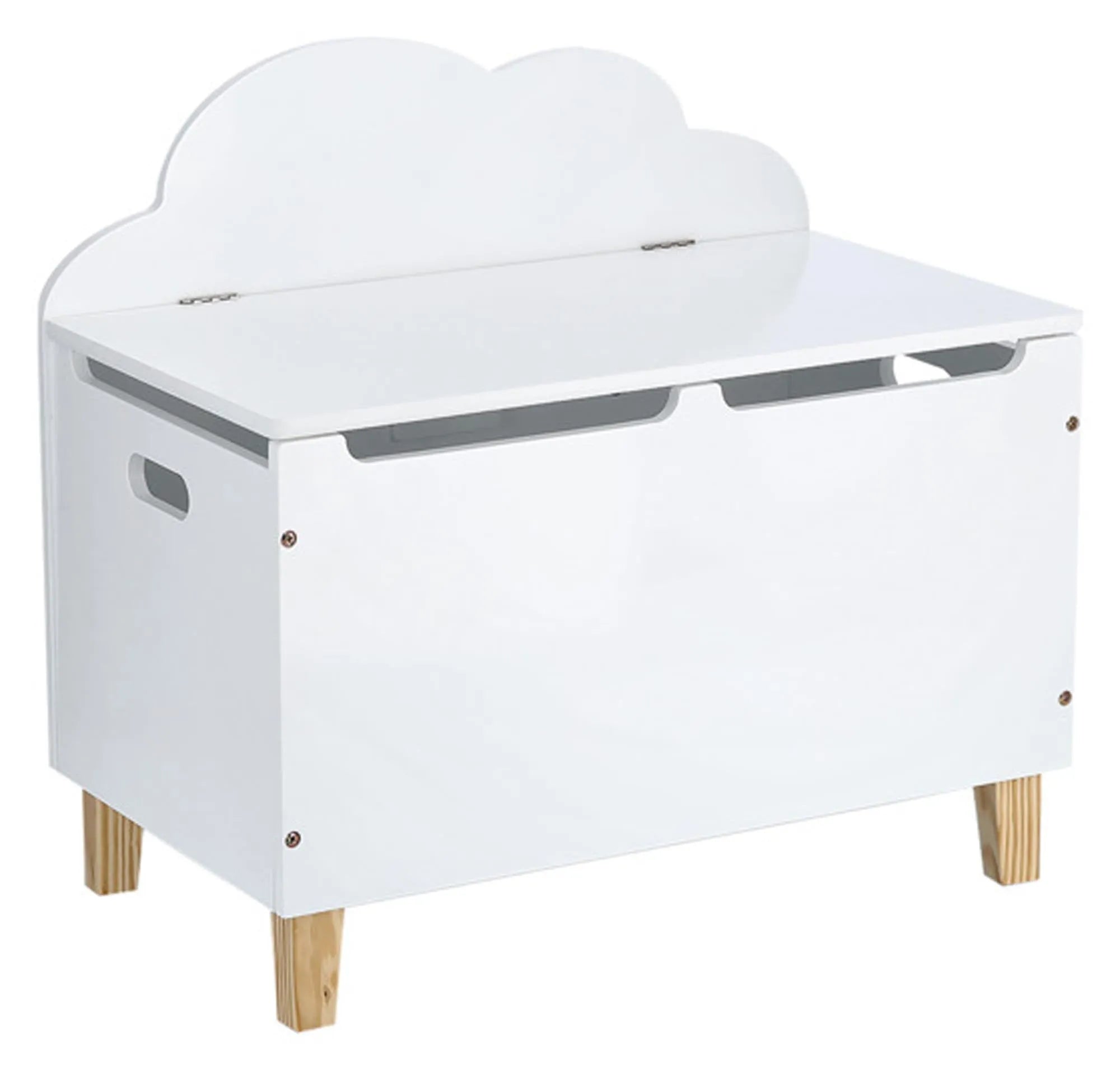 Spielzeugtruhe Wolke von ZELLER: Niedliches Wolkendesign, viel Stauraum, robustes MDF, sicher und ideal für jedes Kinderzimmer.