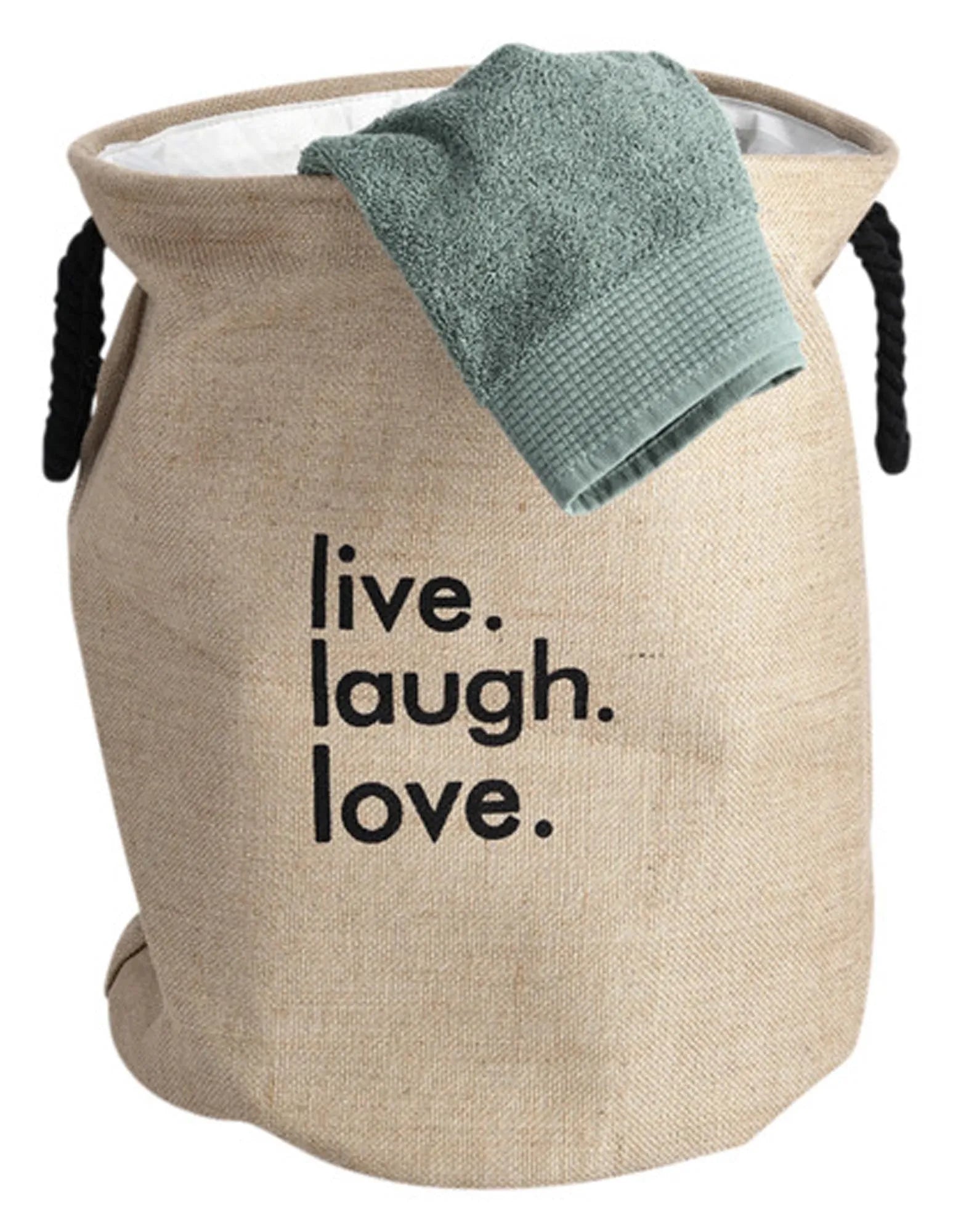 Eleganter Wäschesammler aus Jute, ø40cm, von ZELLER PRESENT: robust, umweltfreundlich, ideal für stilvolle Ordnung.
