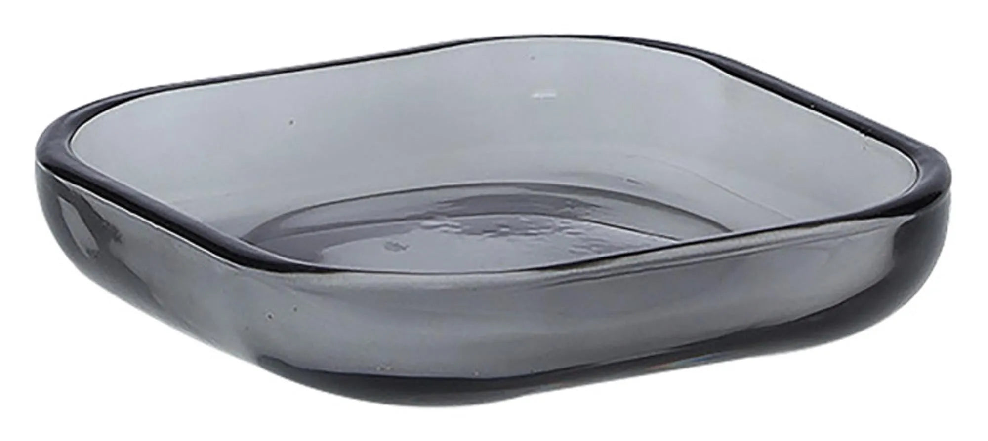 Elegante Seifenschale aus schwarzem Glas, stilvoll und funktional, hält Seife trocken und sauber. Luxuriöses Badaccessoire.