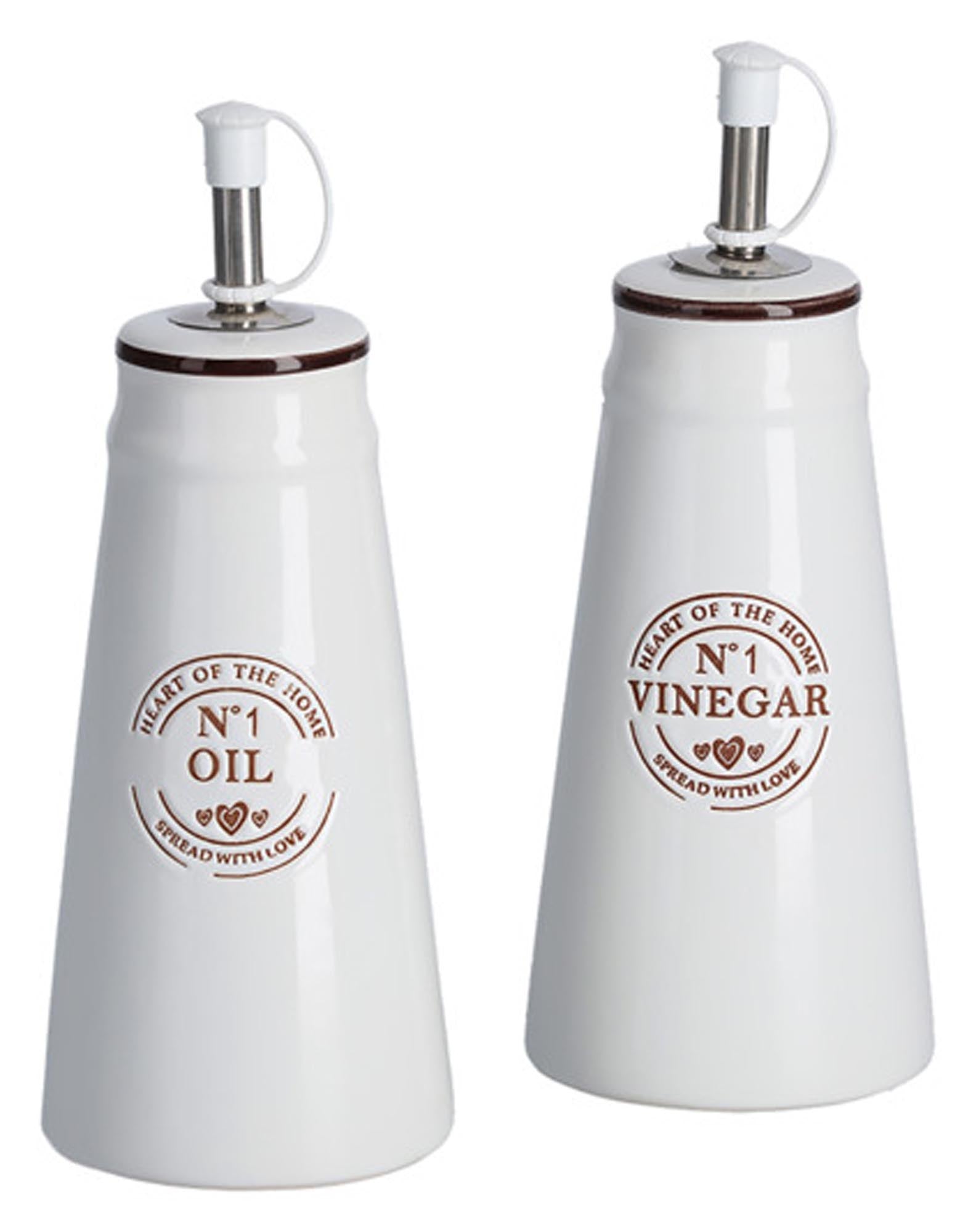 Elegantes Essig-Ölflaschen-Set von ZELLER PRESENT, 260ml, bruchsicher, präzises Dosieren, ideal für Gourmets.