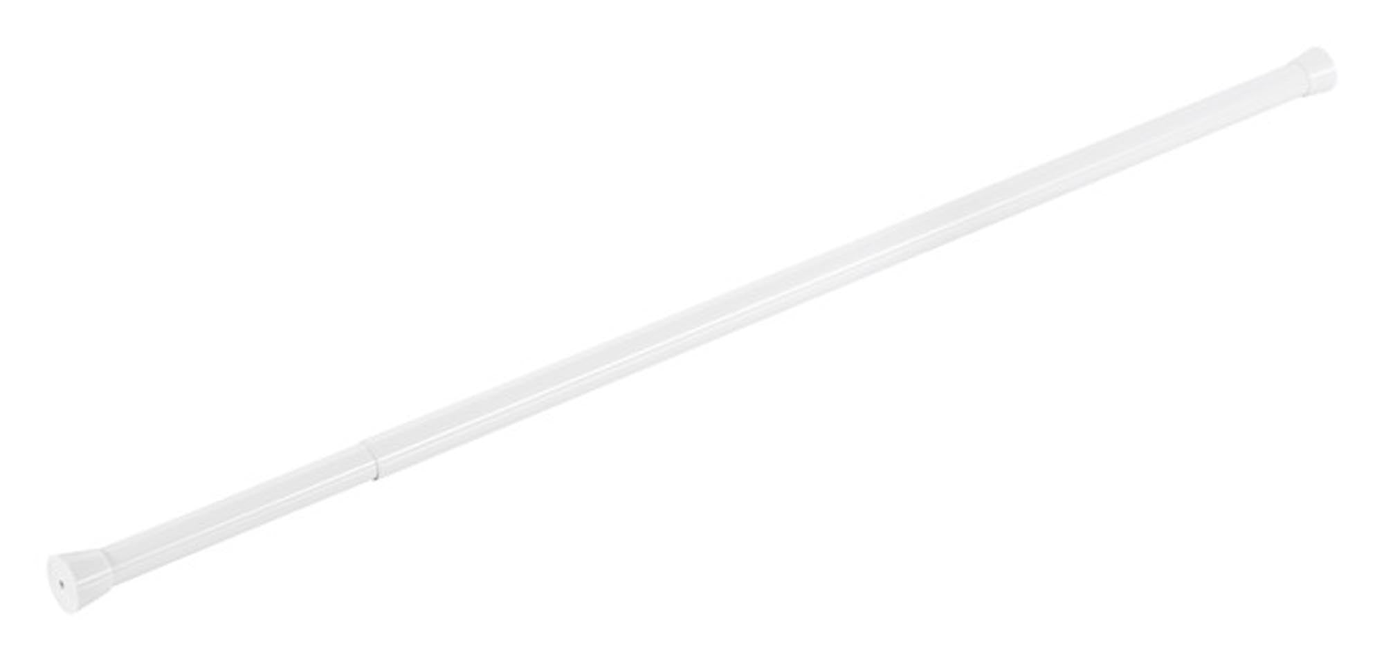 Elegante DIAQUA Duschvorhangstange in Weiß, ausziehbar 75-130 cm, aus rostfreiem Edelstahl, einfache Montage ohne Bohren.