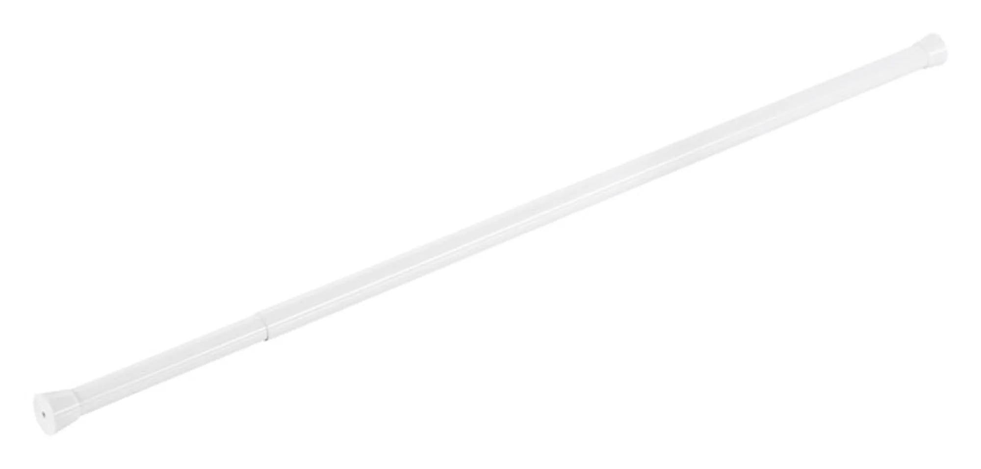 Elegante DIAQUA Duschvorhangstange in Weiß, ausziehbar 75-130 cm, aus rostfreiem Edelstahl, einfache Montage ohne Bohren.