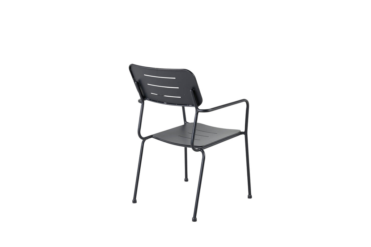 Nicke Stuhl in Schwarz präsentiert im Onlineshop von KAQTU Design AG. Gartenstuhl mit Armlehnen ist von Venture Home