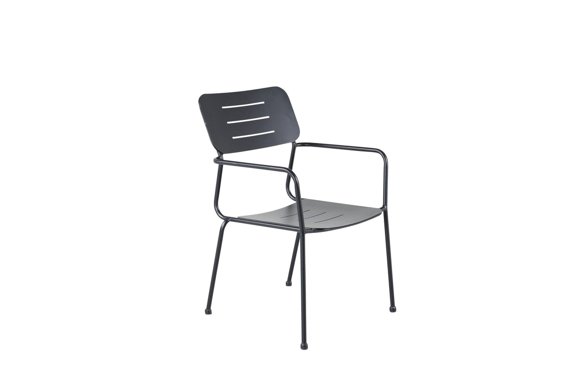 Nicke Stuhl in Schwarz präsentiert im Onlineshop von KAQTU Design AG. Gartenstuhl mit Armlehnen ist von Venture Home