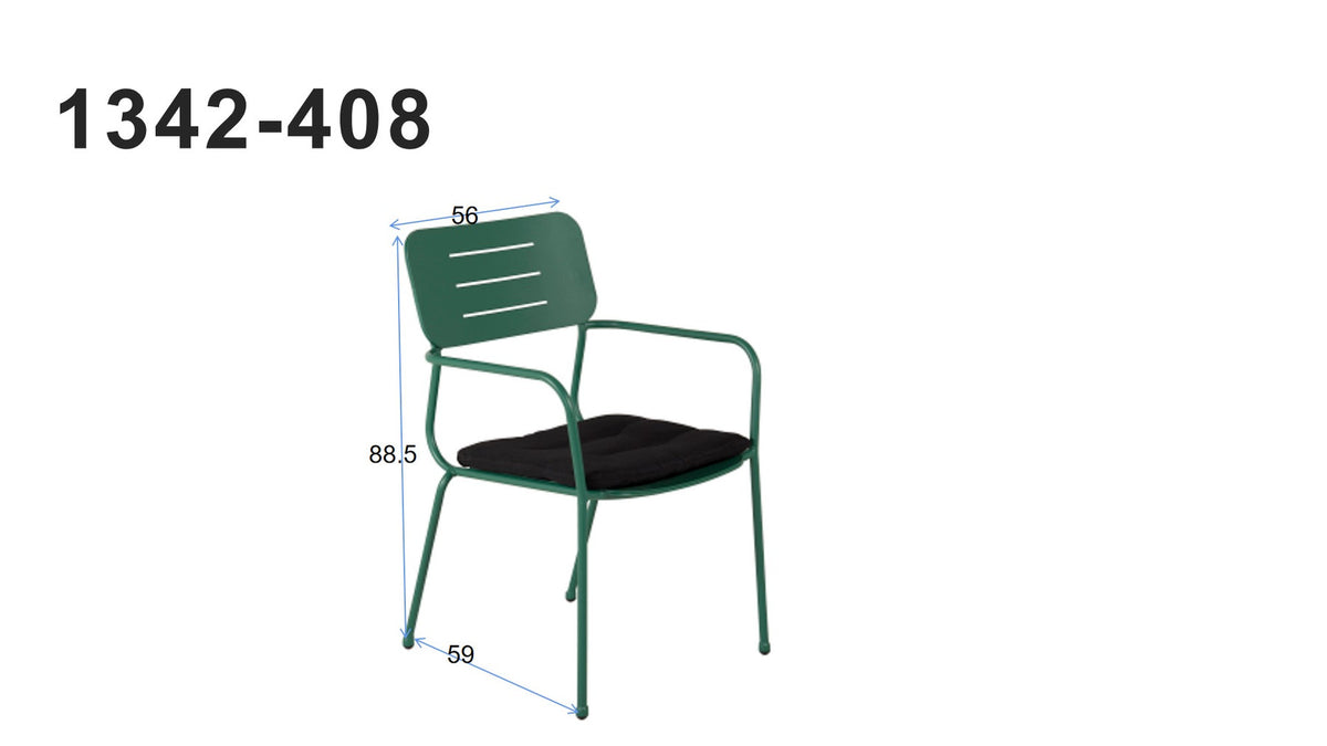 Nicke Stuhl in Grün präsentiert im Onlineshop von KAQTU Design AG. Gartenstuhl mit Armlehnen ist von Venture Home