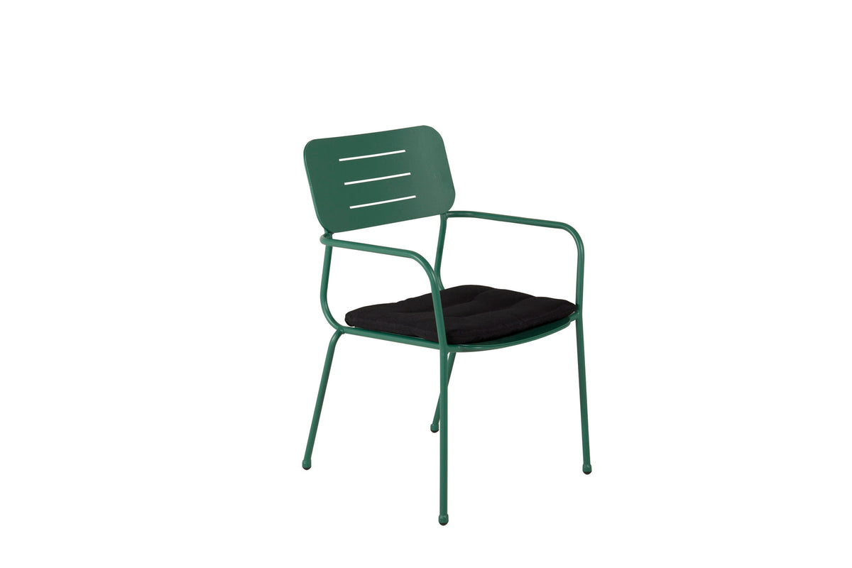Nicke Stuhl in Grün präsentiert im Onlineshop von KAQTU Design AG. Gartenstuhl mit Armlehnen ist von Venture Home
