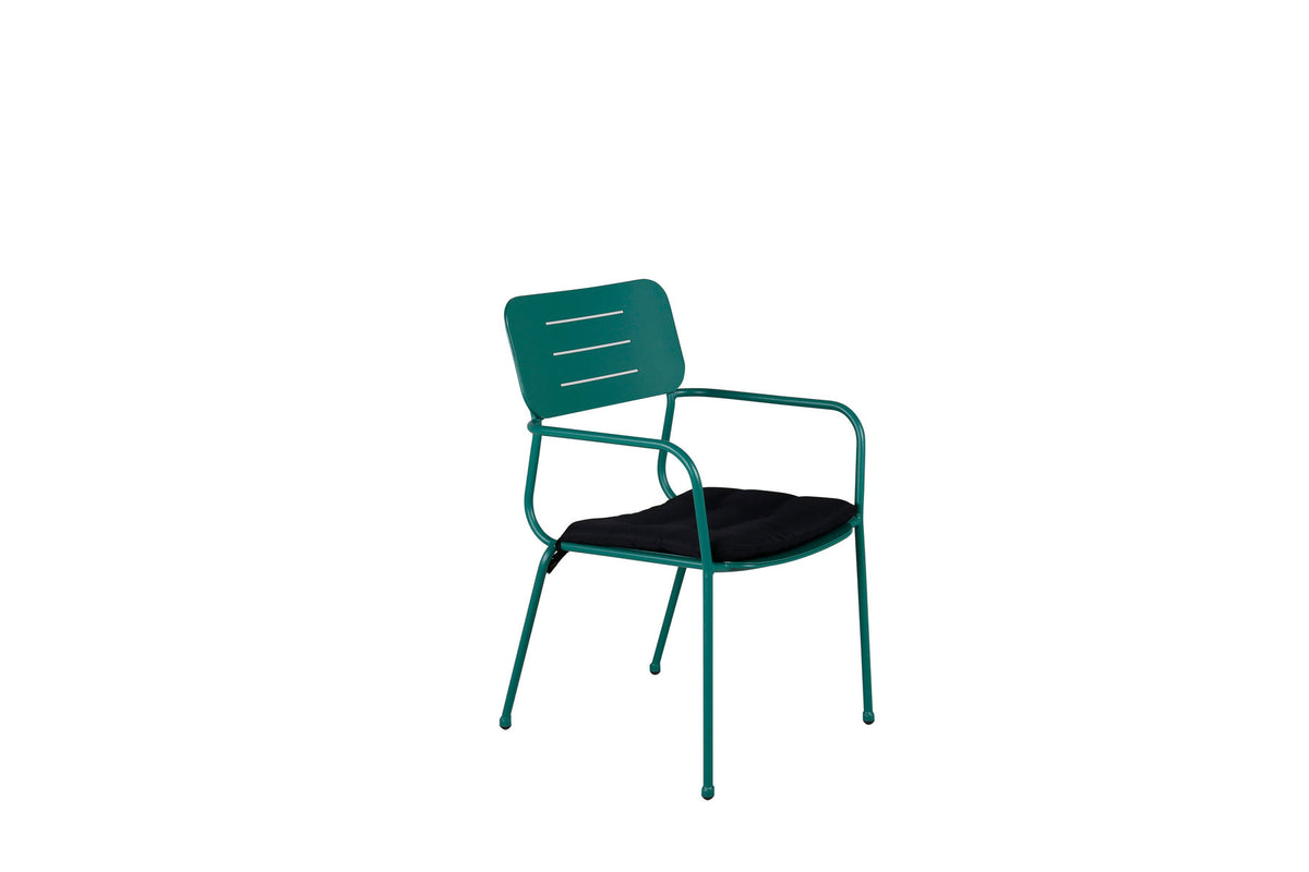Nicke Stuhl in Grün präsentiert im Onlineshop von KAQTU Design AG. Gartenstuhl mit Armlehnen ist von Venture Home