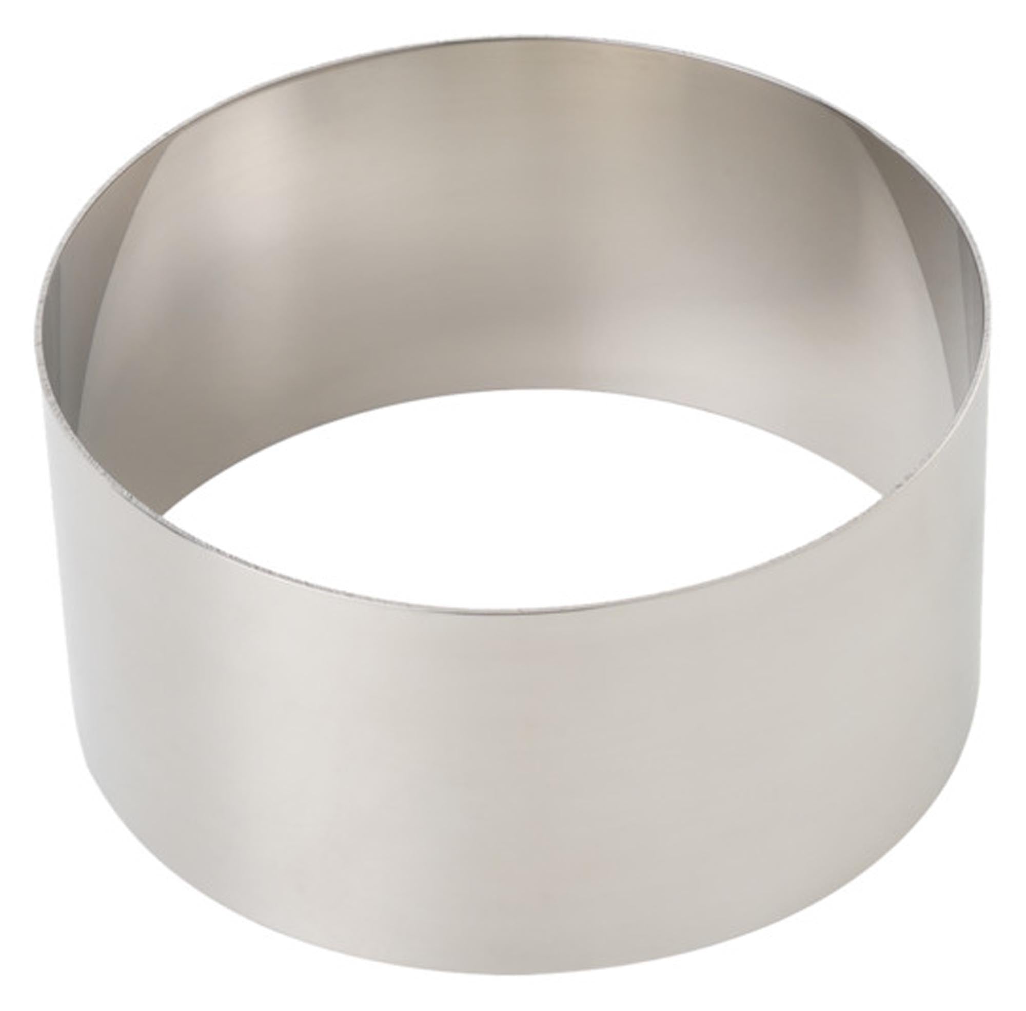 Eleganter Edelstahl-Portionierring ø 9.5 cm von EVA COLLECTION: Perfekt für Desserts, Salate und kreative Präsentationen. Langlebig und hygienisch.