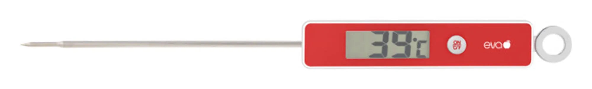 Digitales Einstichthermometer von EVA COLLECTION: 28,5 cm, Edelstahl, präzise Kerntemperaturmessung für Fleisch, Fisch & Geflügel.