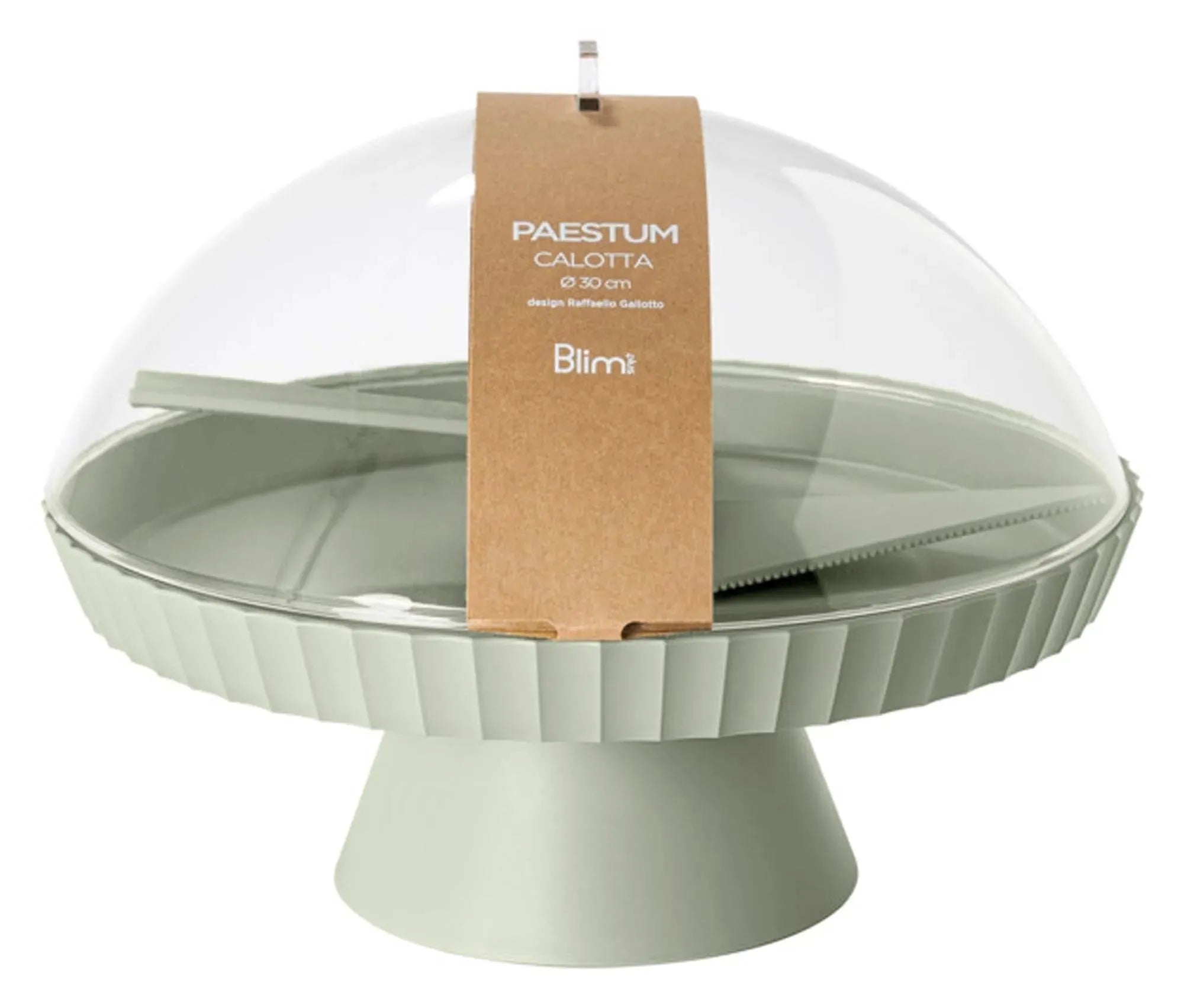 BLIM PLUS Schale auf Fuss Agora  mit Haube und Kuchenheber m-forest ø 30 cm in  präsentiert im Onlineshop von KAQTU Design AG. Schale ist von BLIMPLUS