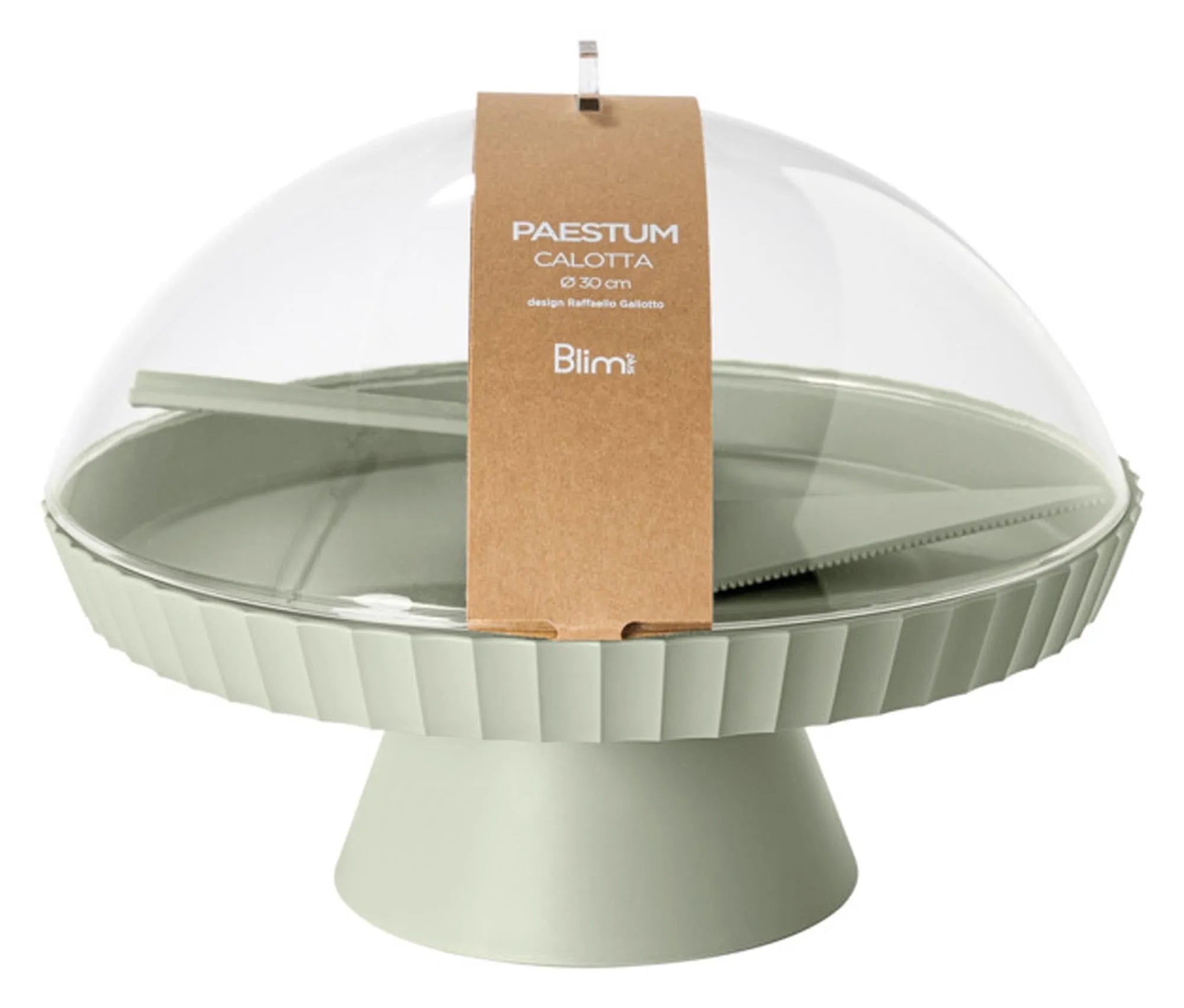 BLIM PLUS Schale auf Fuss Agora  mit Haube und Kuchenheber m-forest ø 30 cm in  präsentiert im Onlineshop von KAQTU Design AG. Schale ist von BLIMPLUS