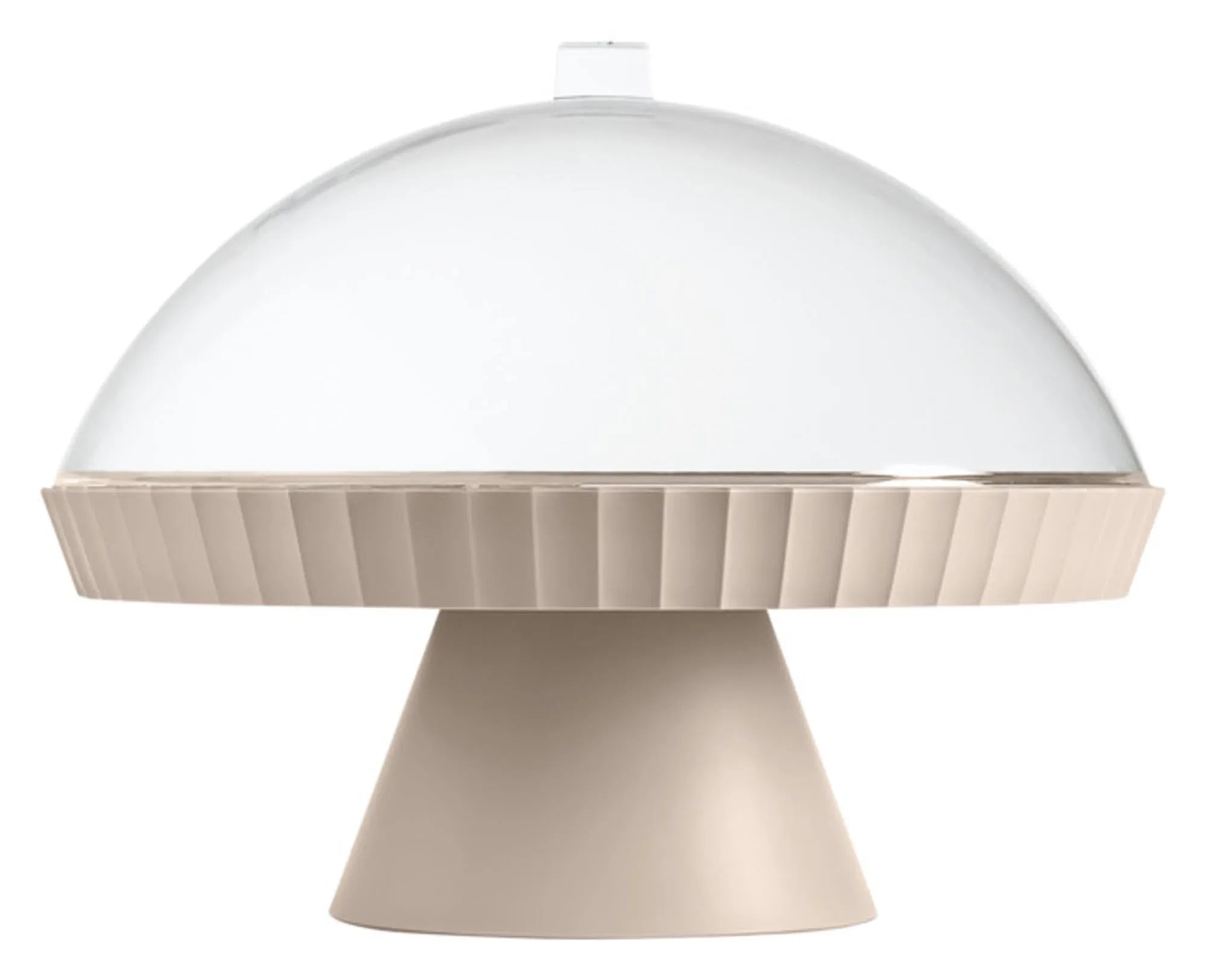 BLIM PLUS Schale auf Fuss Agora  mit Haube und Kuchenheber moka grey ø 30 cm in  präsentiert im Onlineshop von KAQTU Design AG. Schale ist von BLIMPLUS