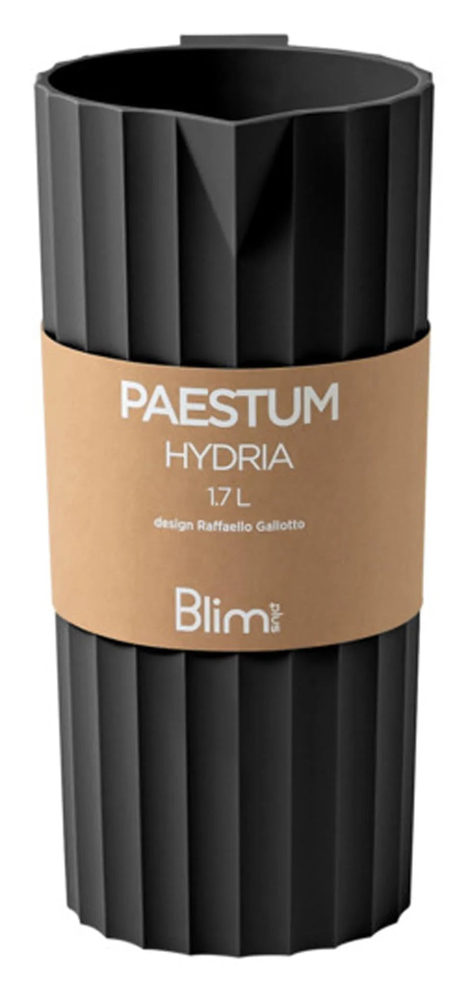 Die BLIM PLUS Karaffe Hydria in Carbon Black fasst 1.7 l und kombiniert modernes Design mit praktischer Funktionalität.