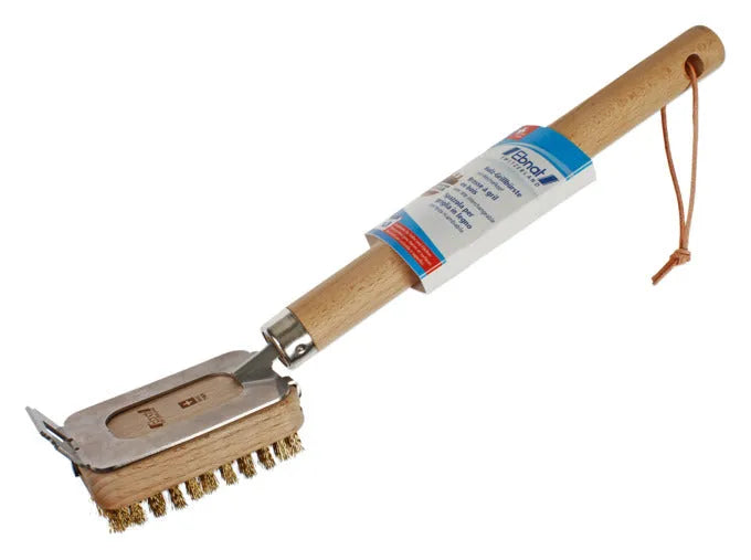 Die EBNAT Grillbürste mit Kratzer (33 cm) ist ideal für die gründliche Reinigung von Grills. Praktisch, robust und mit Klicksystem ausgestattet.