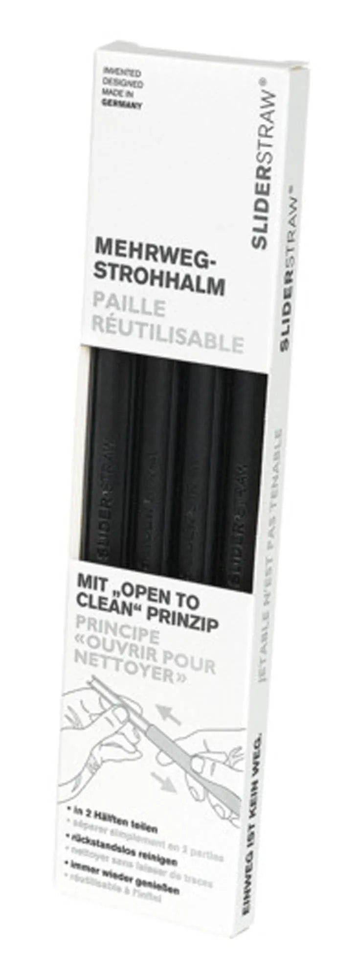 SLIDER STRAW Trinkhalm schwarz 4 Stück 21.5 cm in  präsentiert im Onlineshop von KAQTU Design AG. Barzubehör ist von SLIDERSTRAW