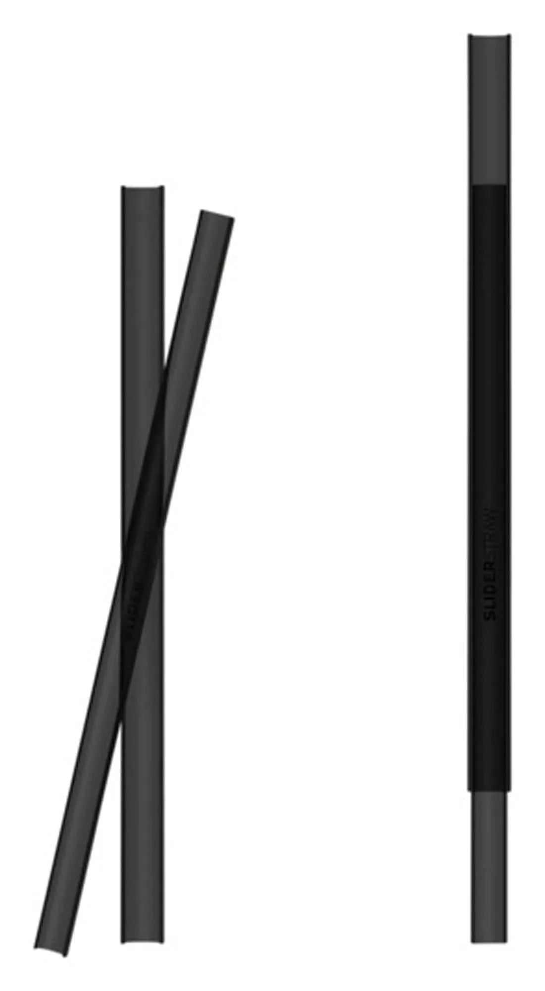 Nachhaltige schwarze Trinkhalme aus Kunststoff, wiederverwendbar, 21,5 cm lang, 4er-Set, ideal für Getränke aller Art.