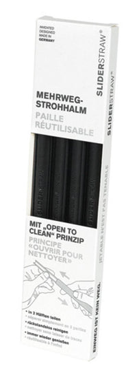 SLIDER STRAW Trinkhalm schwarz 4 Stück 21.5 cm