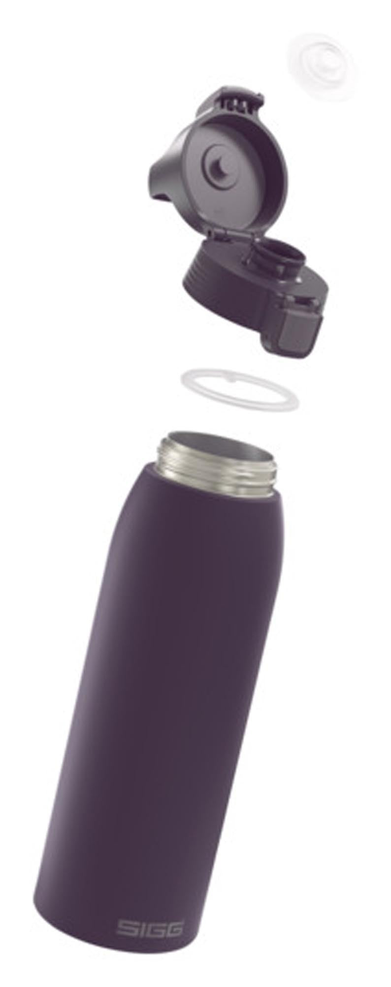Die SIGG Shield Therm One 1L in Deep Aubergine ist eine stilvolle, robuste Isolierflasche, die Getränke lange heiß oder kalt hält.
