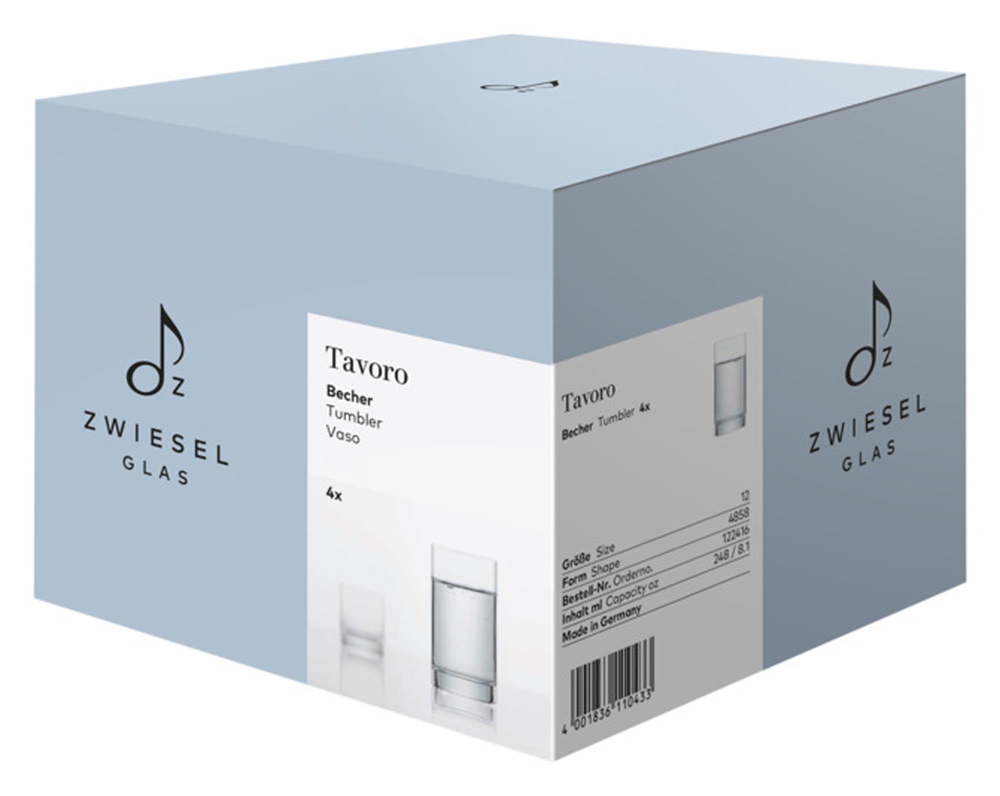 Stilvolles Tavoro 65 Trinkglas-Set von ZWIESEL GLAS, 4er-Pack.