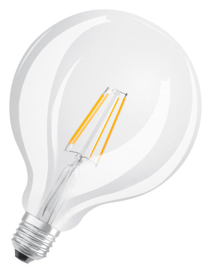 OSRAM LED-Lampe Globe E27, 7W, 806lm, warmweiß, klare Retro-Optik, energieeffizient, ideal für gemütliche Beleuchtung.