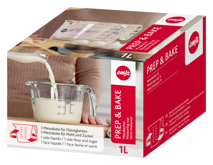 Messbecher Glas Prep&Bake 1 l  in  präsentiert im Onlineshop von KAQTU Design AG. Küchenhelfer ist von EMSA