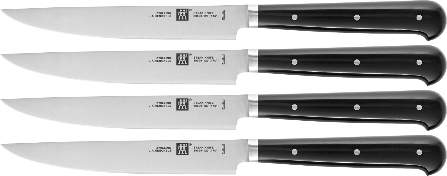 Entdecken Sie das Zwilling TWIN Steakmesser Set 4 tlg. mit 120 mm Klingenlänge. Hochwertiger Edelstahl, ergonomisches Design, ideal für Fleischliebhaber.