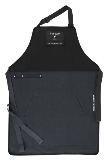 Kochschürze 2 Taschen mit Klettverschluss für Beschriftung in  präsentiert im Onlineshop von KAQTU Design AG. Grillzubehör ist von STEAK CHAMP
