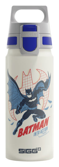 Trinkflasche Bottle WMB Batman Into Action white 0.6 l in  präsentiert im Onlineshop von KAQTU Design AG. Flasche ist von SIGG