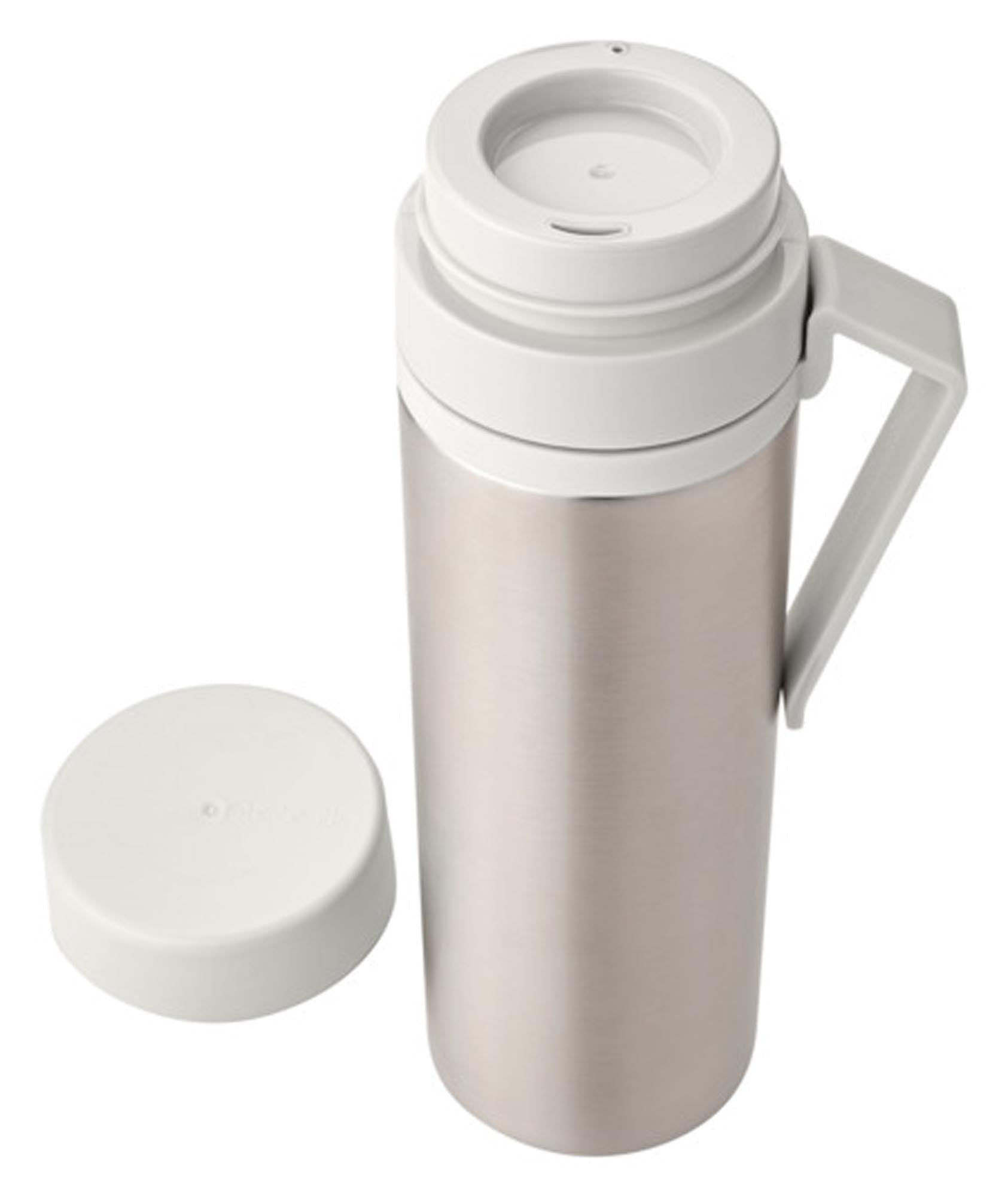 Praktische Isolierflasche Make & Take (0.5 l) von BRABANTIA: Hält Getränke bis zu 8 Stunden warm oder kalt, robust, stilvoll und ideal für unterwegs.