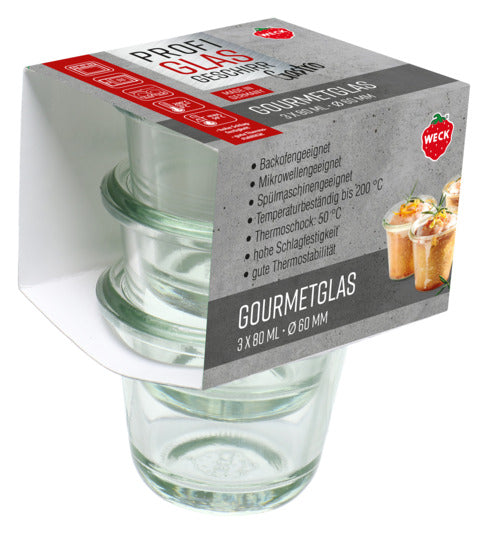 Gourmetgläser Gastropack ohne Deckel 3x80ml ø 6 cm  in  präsentiert im Onlineshop von KAQTU Design AG. Küchenhelfer ist von WECK