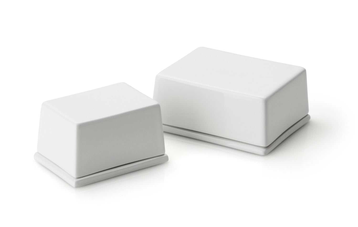 Il burro ceramico può bianco per 125gr. Butter 9.5x7x5,7 cm