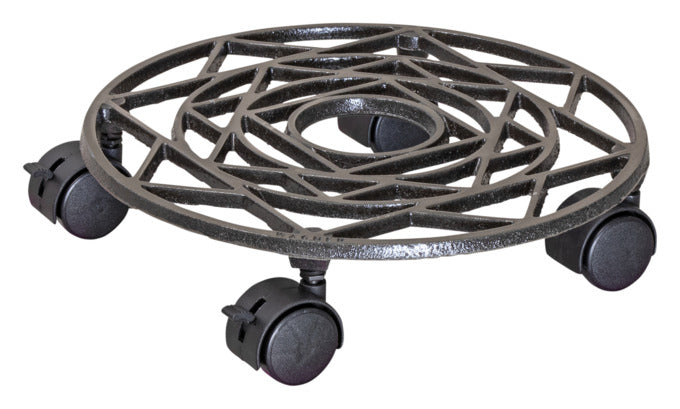 WAGNER Rolluntersetzer ø 285 mm antik design Gusseisen nickel-matt in  präsentiert im Onlineshop von KAQTU Design AG. Pflanzentopfzubehör ist von WAGNER