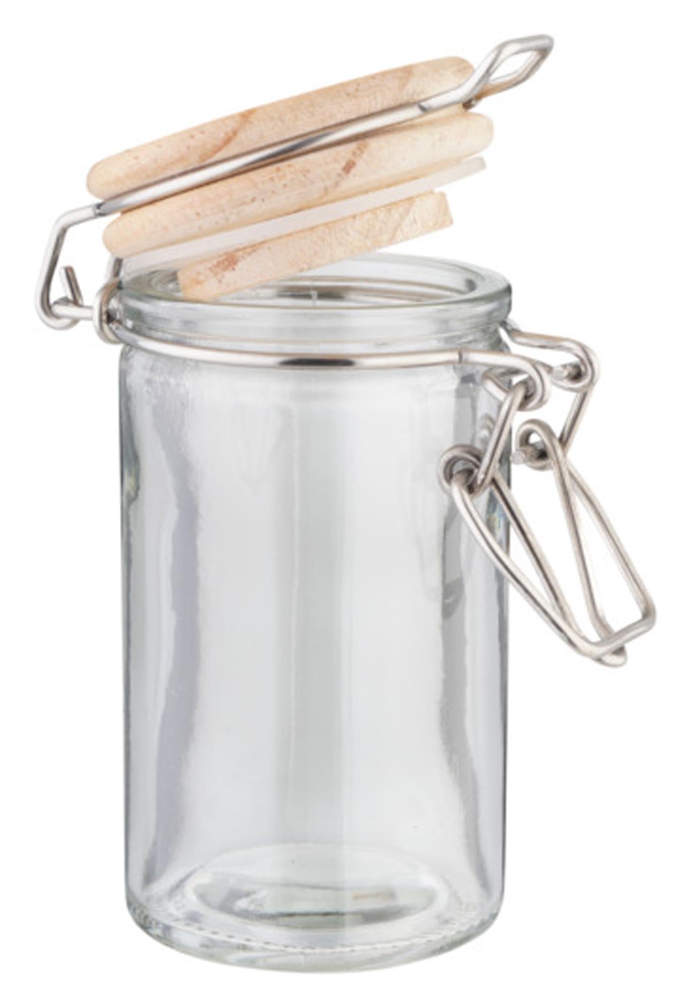 <tc>EVA</tc> Glass spice jars with wooden lids, 12 pieces, ø 4.x8.5 cm