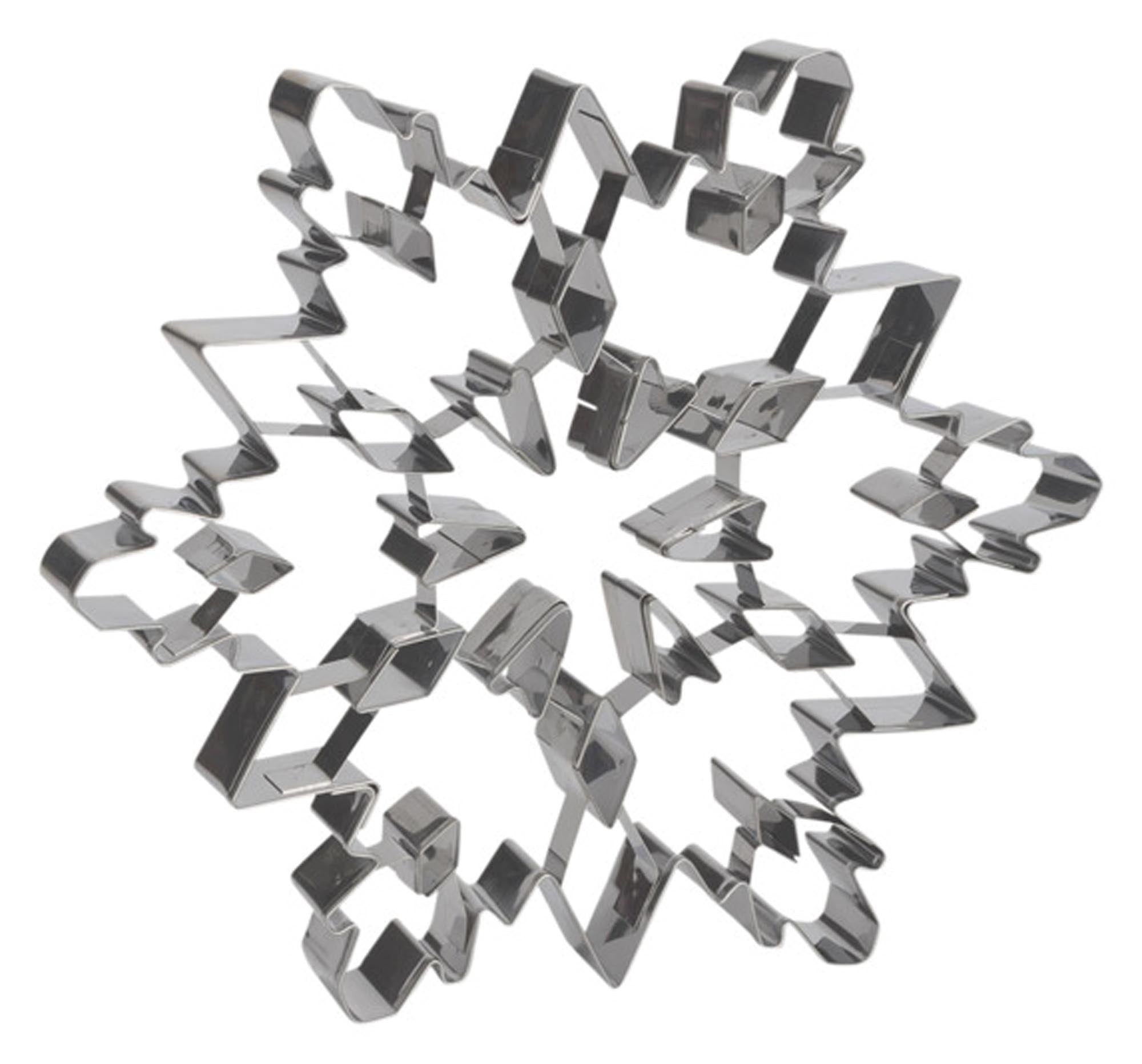 Große Schneeflocken-Ausstechform (19 cm) von PATISSE aus Edelstahl, ideal für Plätzchen, Torten und Desserts.